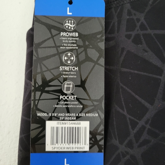 Spyder Black Web Print High Rise Active Performance Pants Leggings - Picture 7 of 9